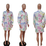 sexy printed blouse dress LD9161