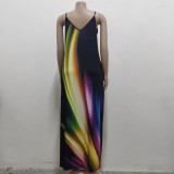 sexy v-neck  maxi dress 10158