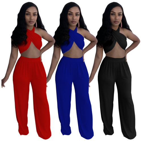 sexy halter 2 pieces pants  set 4297