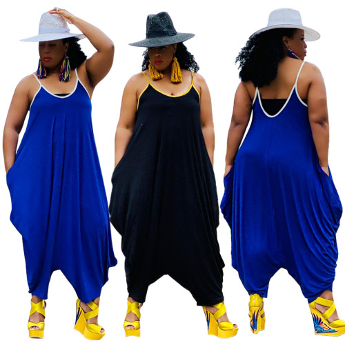 plus size wide leg women jumpsuit 21133