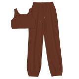 Vest desgin crop top pants set K21S02340
