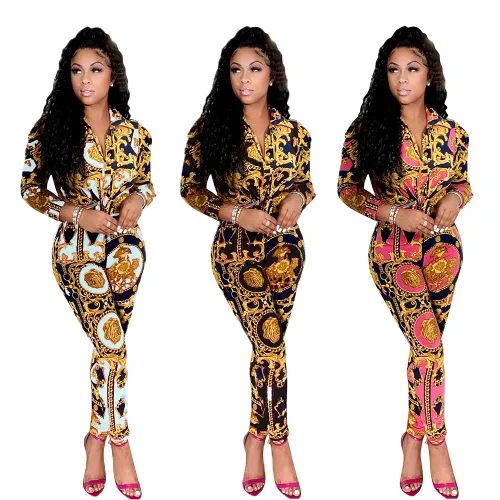 fall  women two piece pants set CM2150