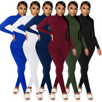 high neck two piece pants set 2645