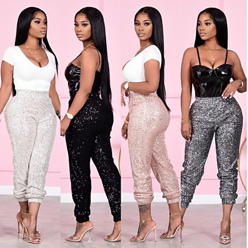 women sequin pants M2928