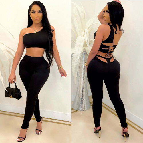 Women one shoulder two pieces set M3070