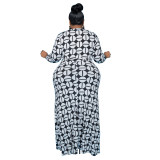 long sleeve plus size maxi dress 21168
