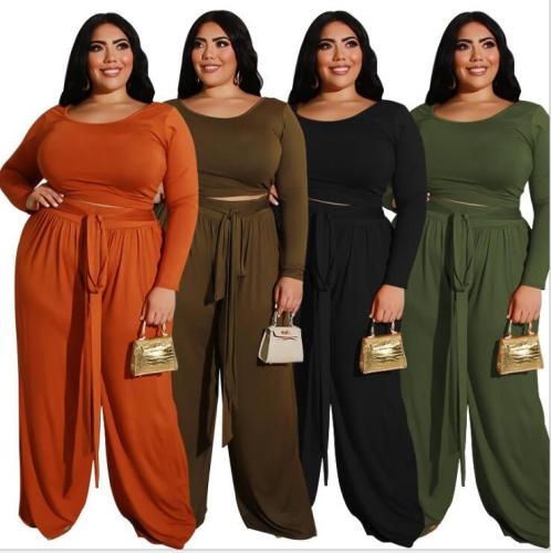 plus size two piece pants set 21259