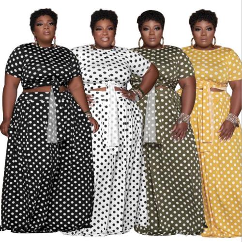 plus size two piece skirt set 21227