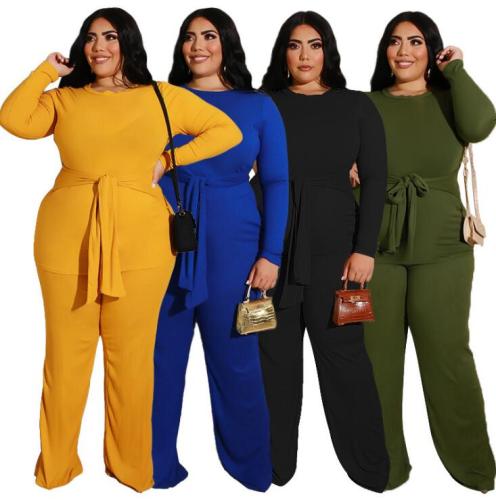 plus size two piece pants set 21261