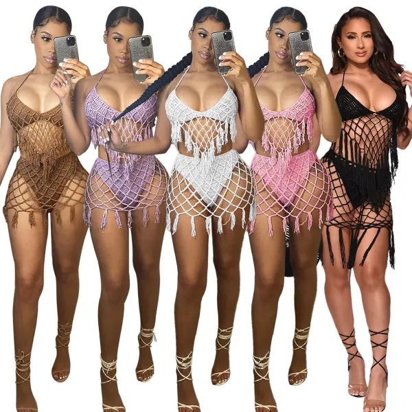 Crotched knit two pieces swimsuits Z0105