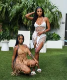 Crotched knit two pieces swimsuits Z0105