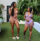 Crotched knit two pieces swimsuits Z0105