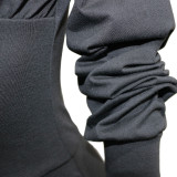 hooded long sleeve dress  S390014