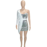 one shoulder sequin dress  S390210
