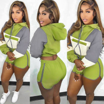 sexy hooded two piece short tracksuit S390211