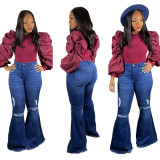 sexy flare plus size jeans 21076