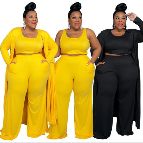 plus size three piece pants set 21275