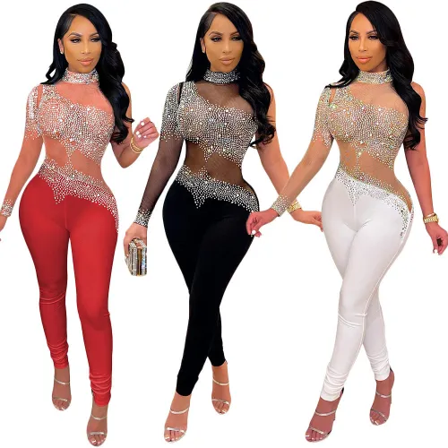 sexy see through sequin women jumpsuit S390212