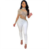 sexy see through sequin women jumpsuit S390212