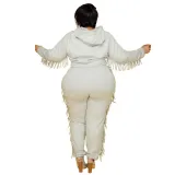 plus size two piece leopard pants set 21278