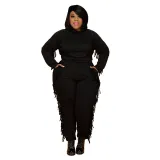 plus size two piece leopard pants set 21278