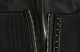 sexy latex zipper waist trainer 7641