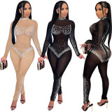 long sleeve see through sequin women jumpsuit S390218