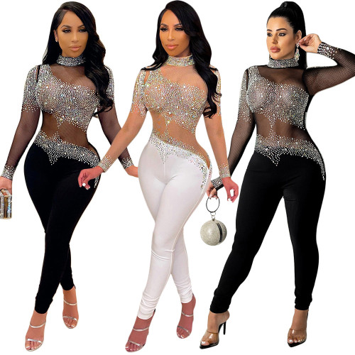sexy see through sequin women jumpsuit S390220