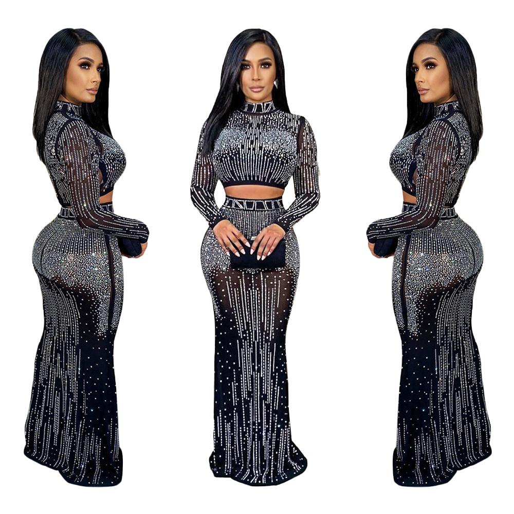 Star Sequin Suit - Top + Skirt Sequin Two Piece Outfits