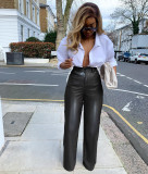 Latest new fashion woman faux leather trousers LD81085