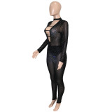 see through sequin jumpsuit S390243