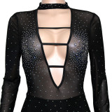 see through sequin jumpsuit S390243