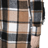 wool tassel women long coat S390235