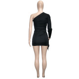 one shoulder sequin dress  S390210