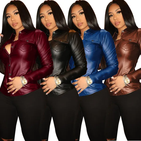 Women leather top LD81061