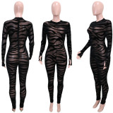 mesh see through  jumpsuit S390247