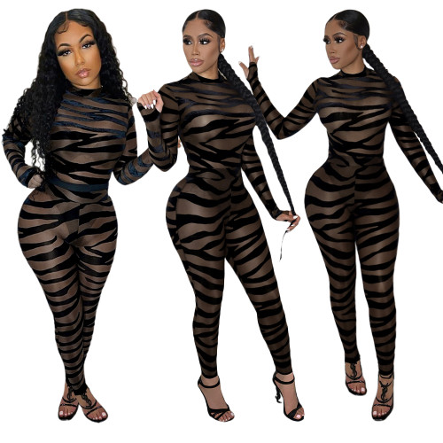 mesh see through  jumpsuit S390247
