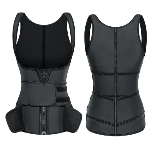 latex vest waist trainer with double belt 8029