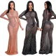 sexy rhinestone  mesh maxi dress 21498