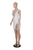 v-neck mesh rhinestone dress dress 2699