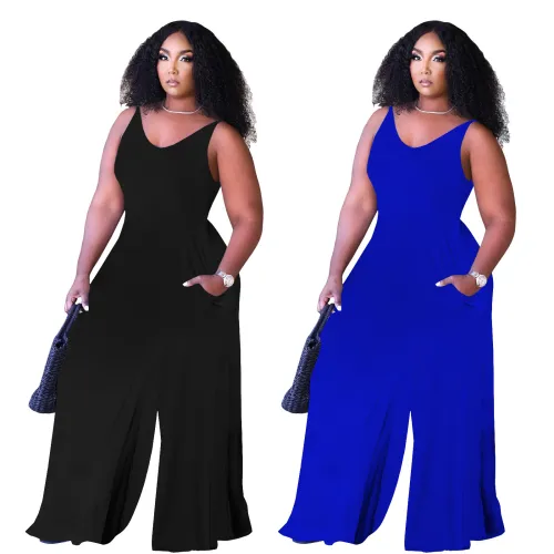 Women wide leg jumpsuit 4387