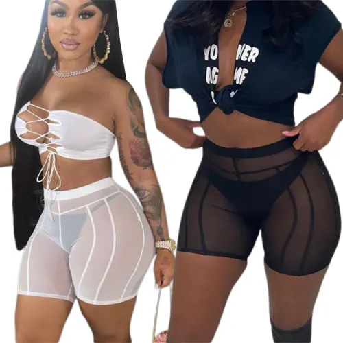see throught women mesh shorts  S390287