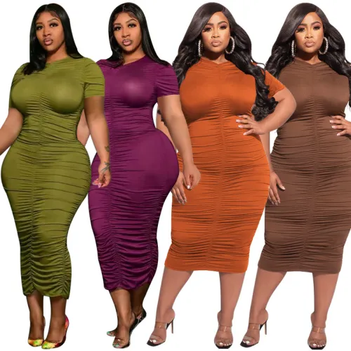 stacked plus size women sexy dress 22217