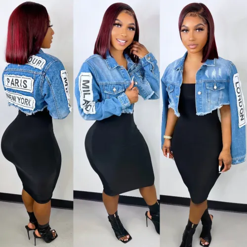 Women short denim jackets LD82064