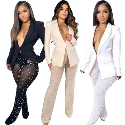 Women blazer pants set LD83121