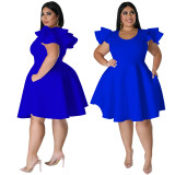 summer plus size ruffle dress 4465