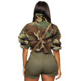 women short camouflage jacket S390421