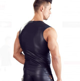 sexy men leather t-shirt top N801