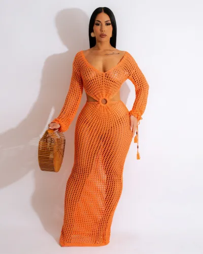 Ladies beach cover up knit dress  Z0252