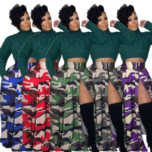 sexy camouflage split skirt  S390441